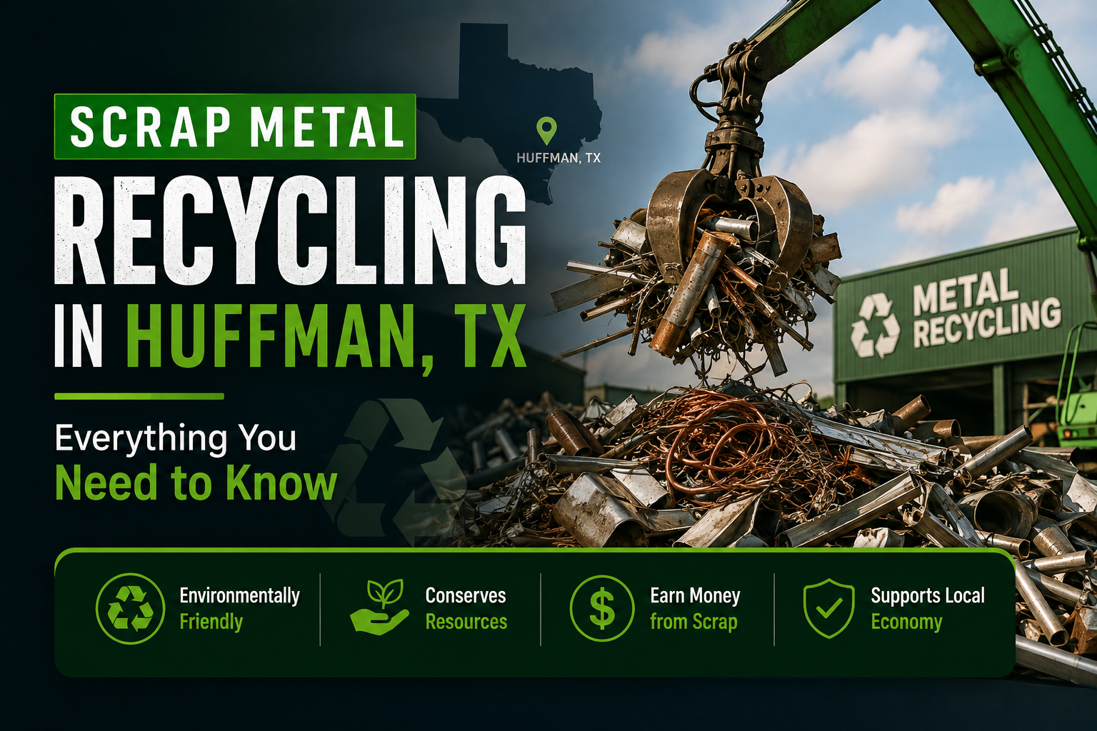 Scrap metal recycling facility in Huffman Texas
